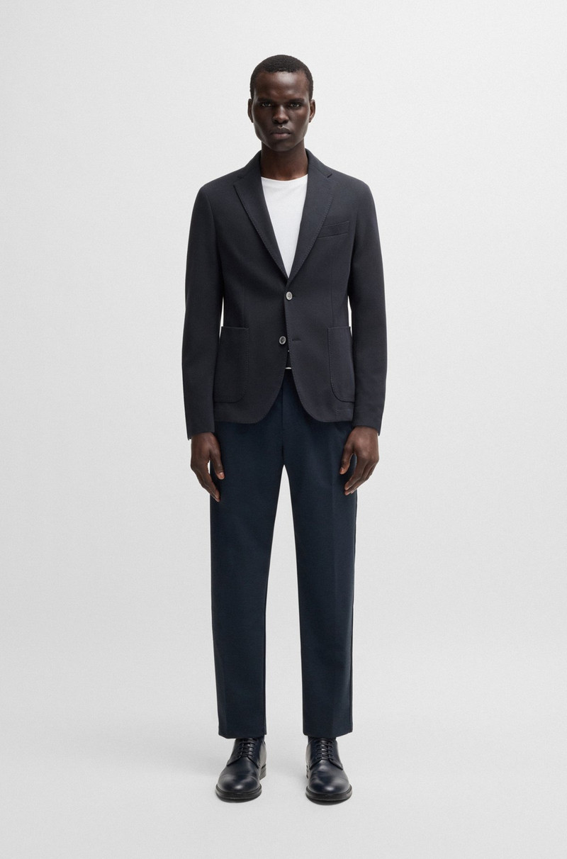 BOSS SLIM-FIT BLAZER IN MICRO-PATTERNED COTTON outlook