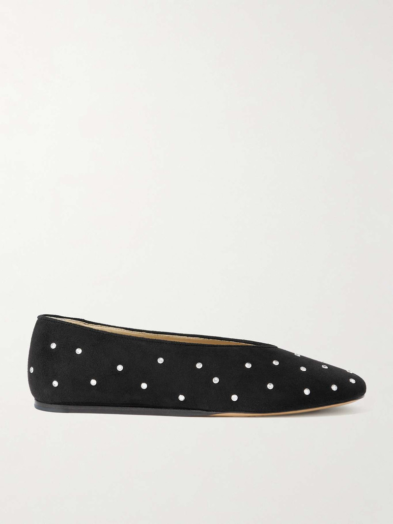 Regency crystal-embellished suede ballet flats - 1