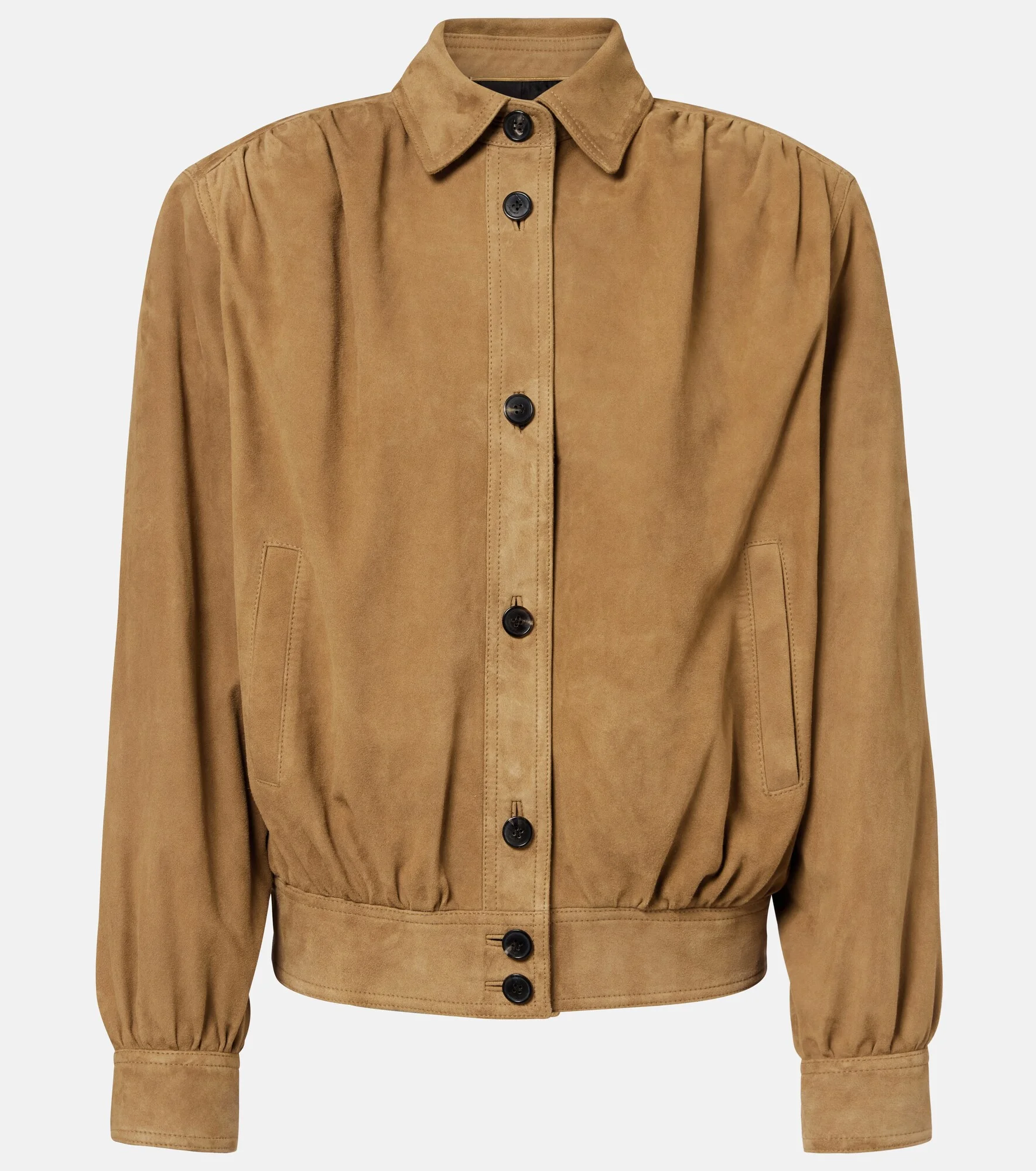 Gathered suede jacket - 1