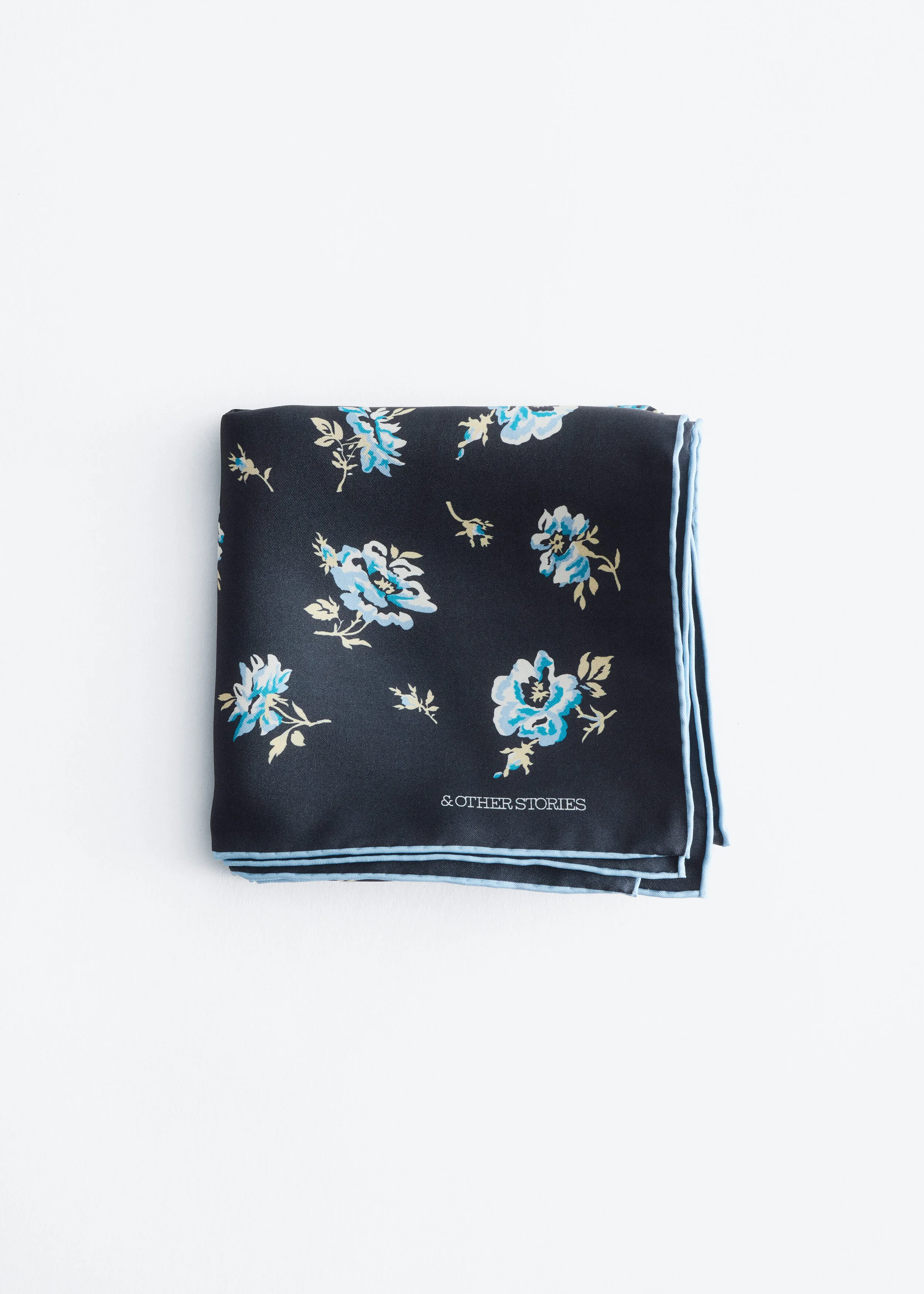 Floral Silk Scarf - 1