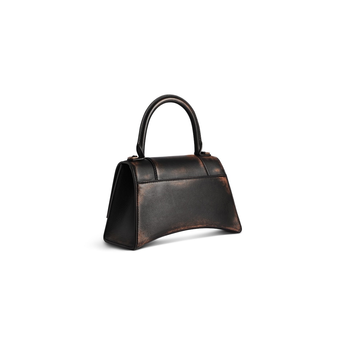 Women's Hourglass Small Handbag Used Effect in Brown - 3