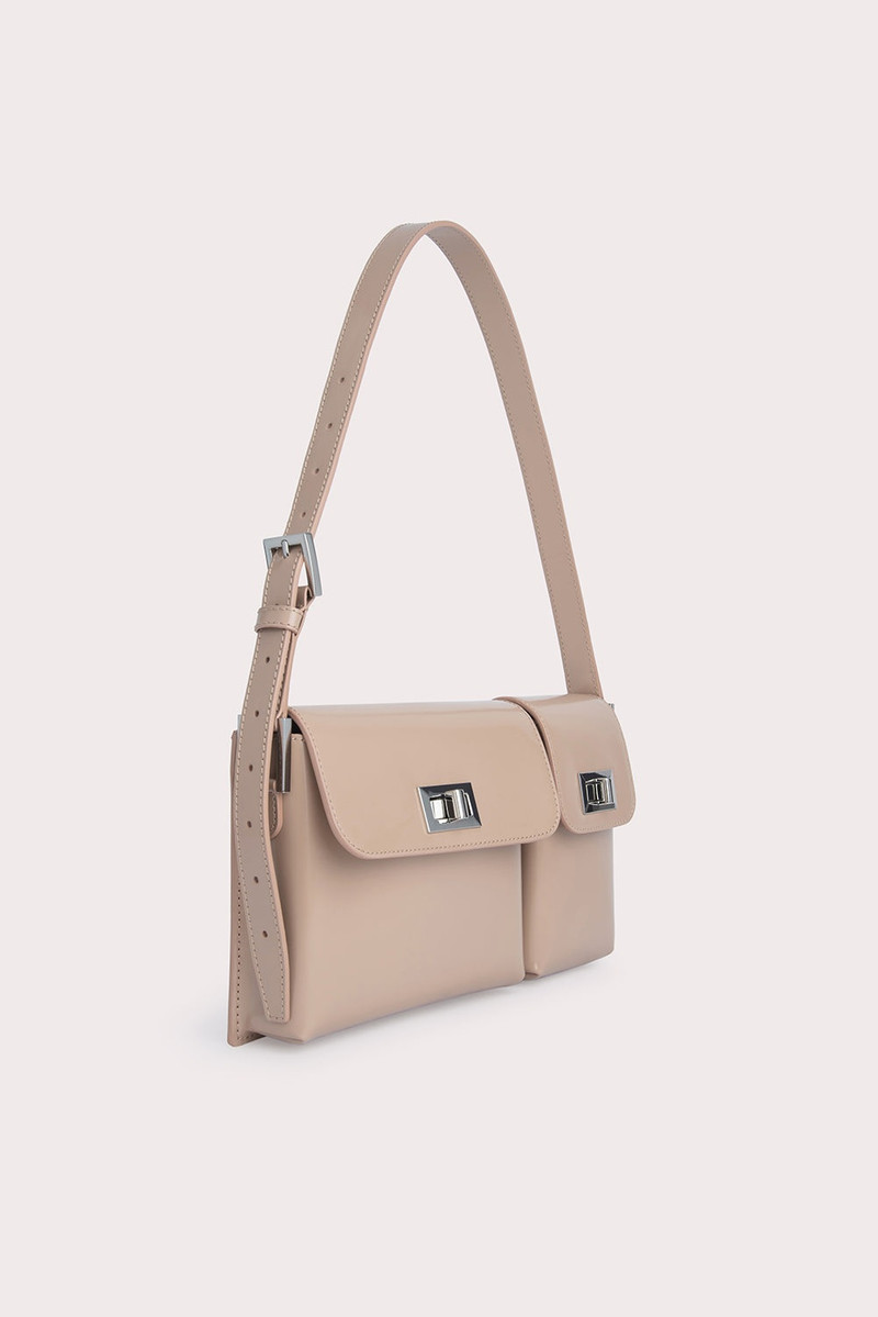 BY FAR BILLY TAUPE SEMI PATENT LEATHER outlook
