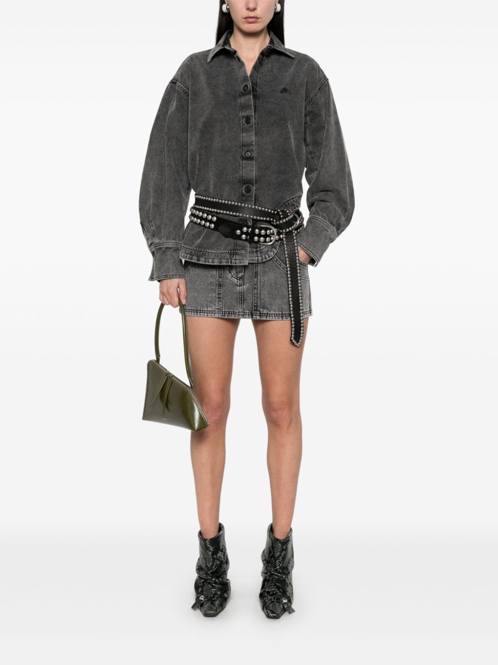 denim mini skirt - 2