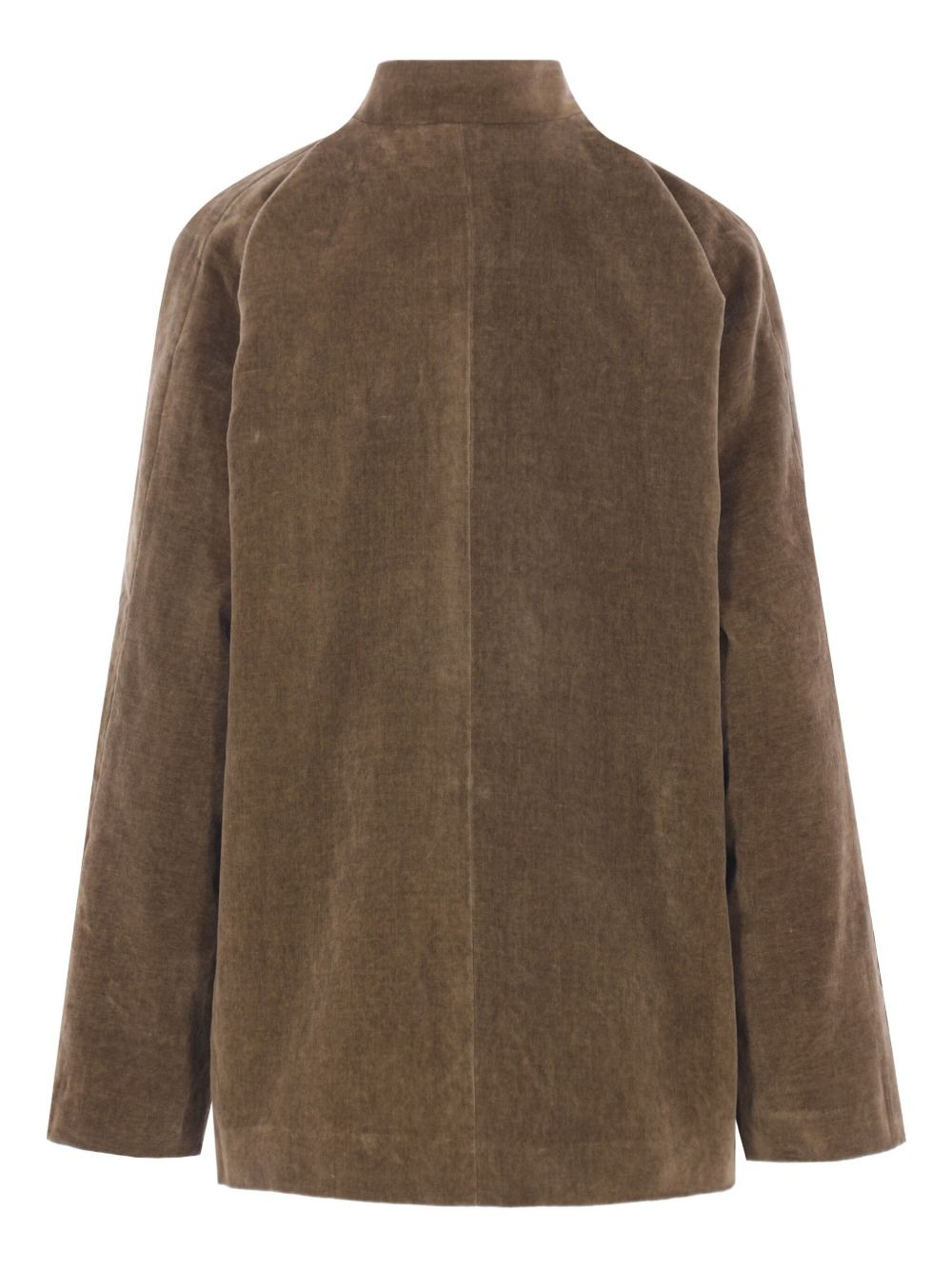 toggle-fastening velvet jacket - 2