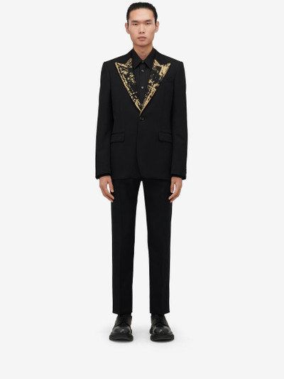 Alexander McQueen Men's Embroidered Single-breasted Jacket in Black outlook
