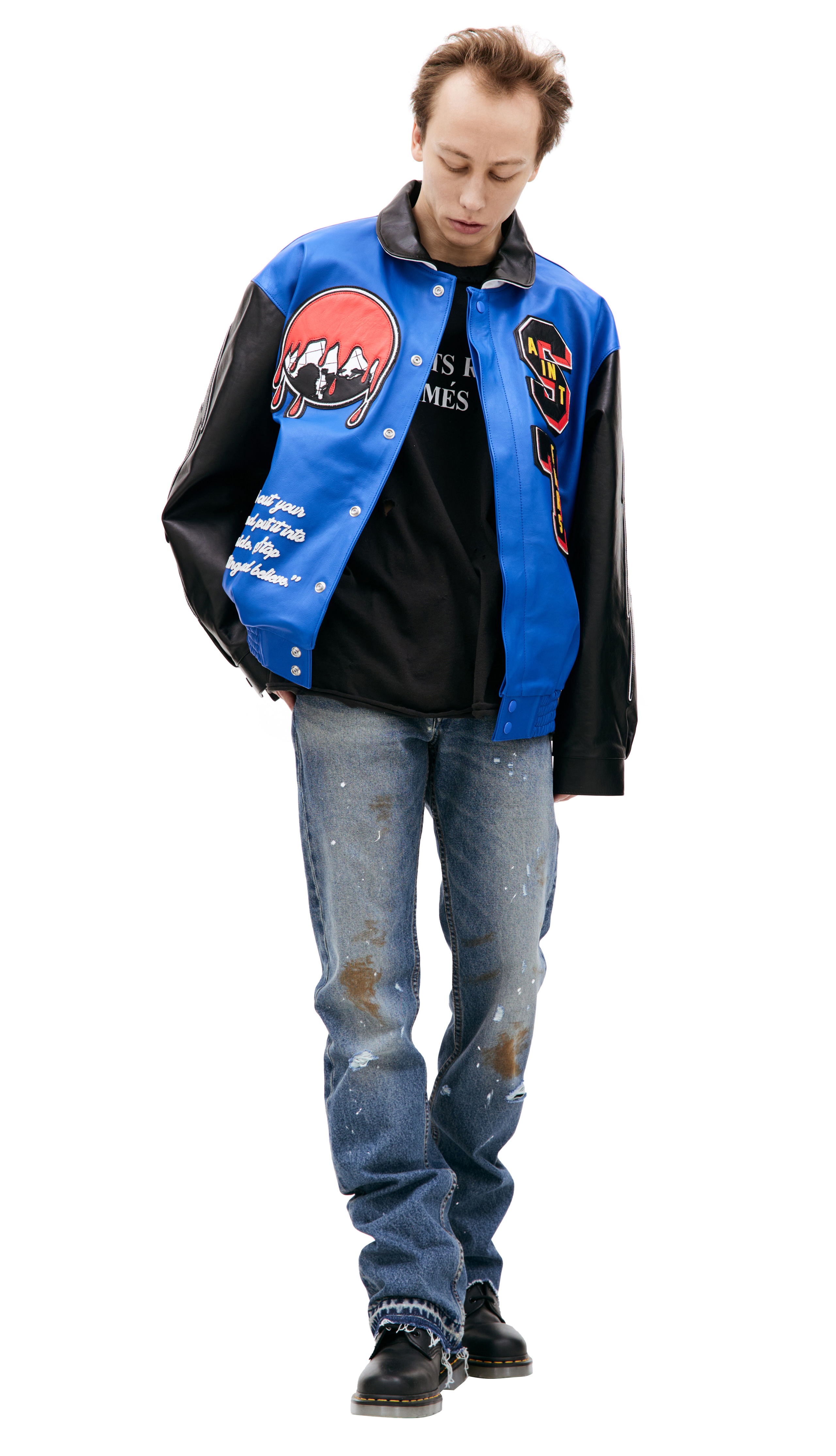 SAINT MICHAEL Х DENIM TEARS LEATHER JACKET - 3