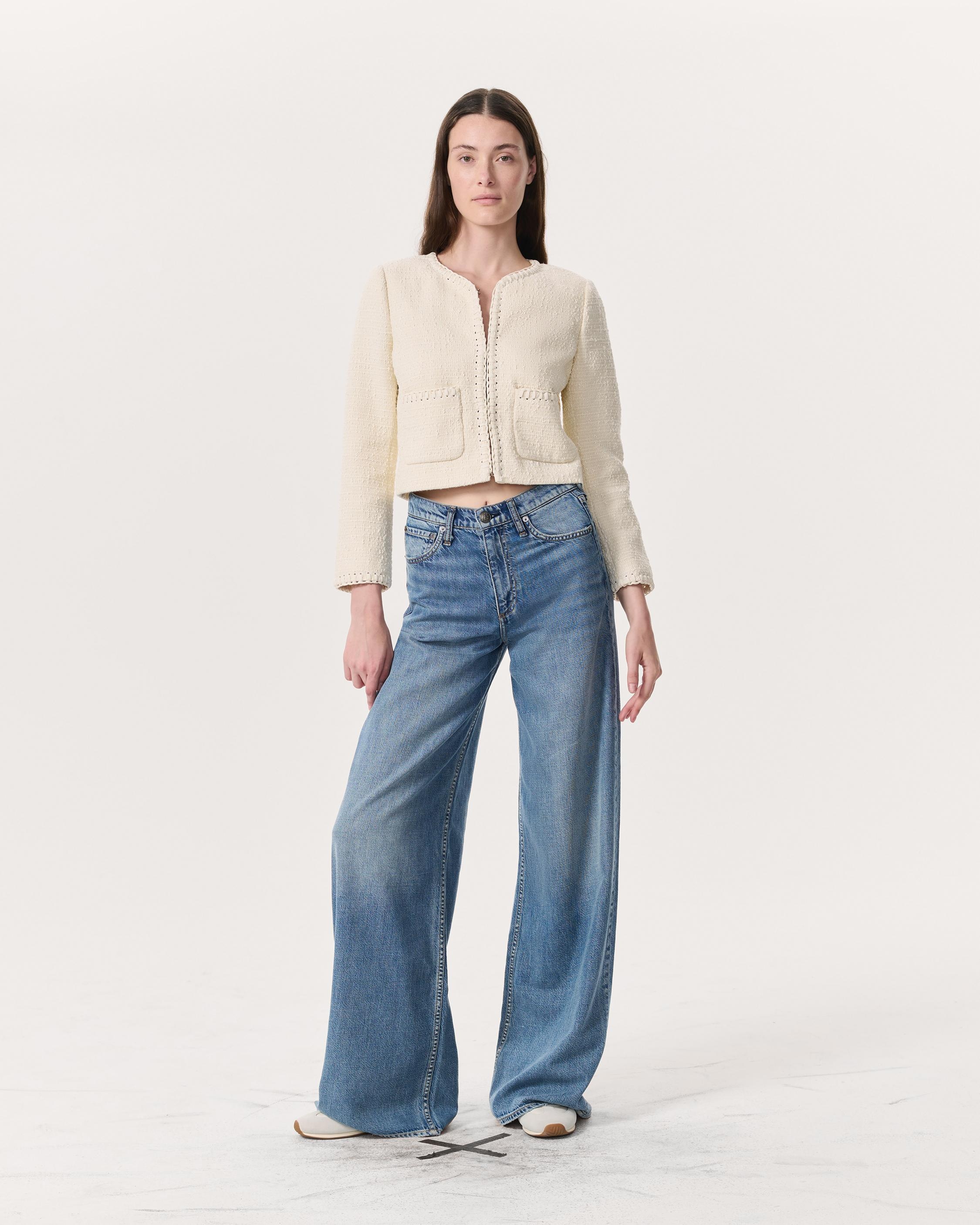 Cheyenne Whipstitch-Trimmed Tweed Lady Jacket - 4