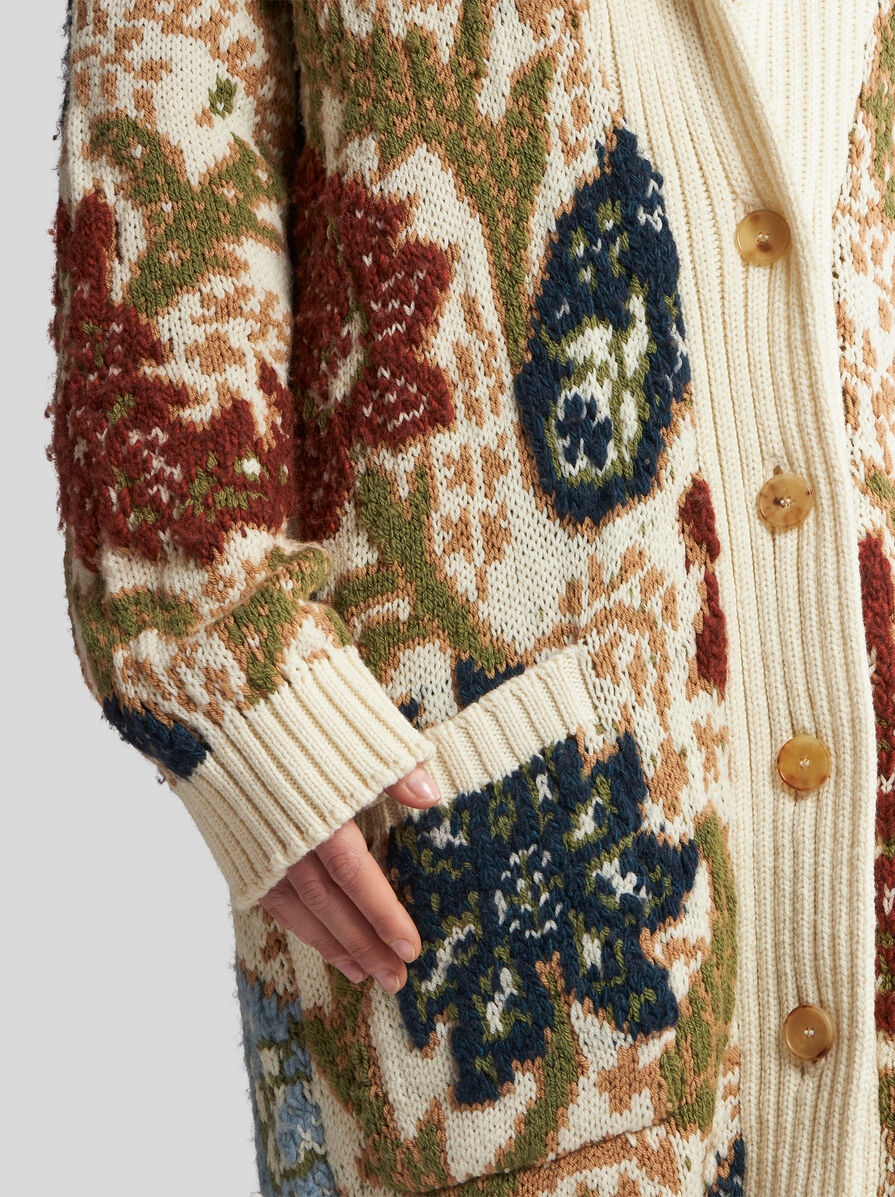 KNIT JACQUARD MAXI CARDIGAN - 2