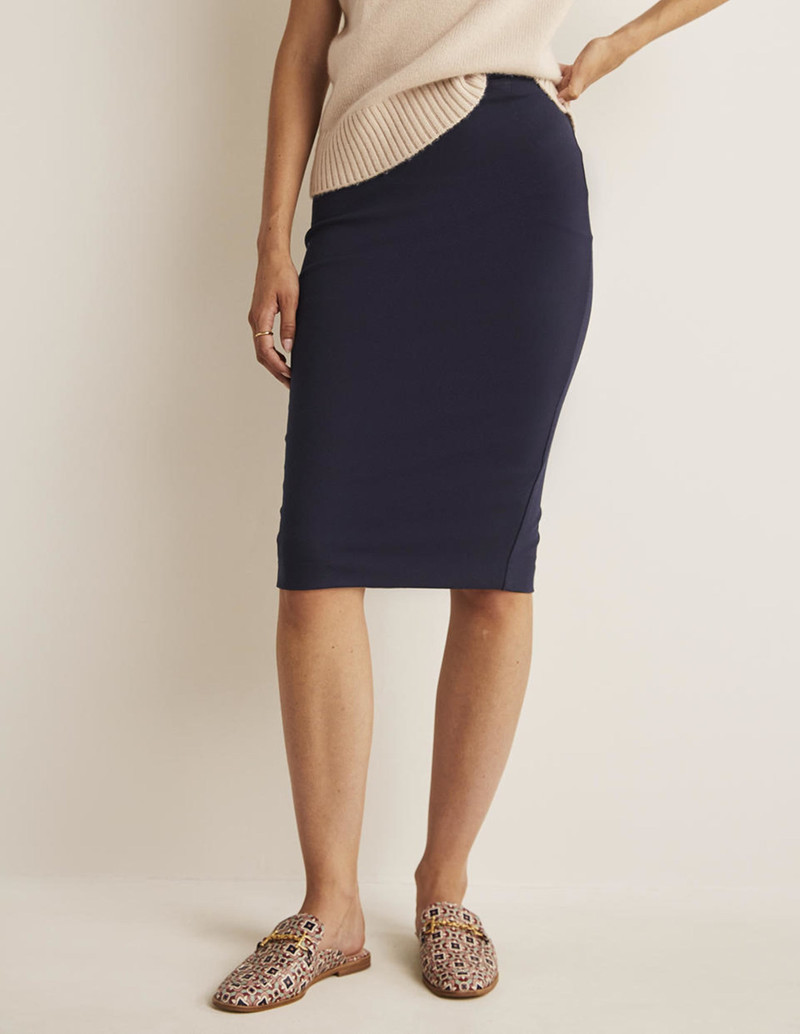 Hampshire Ponte Skirt-Navy 5
