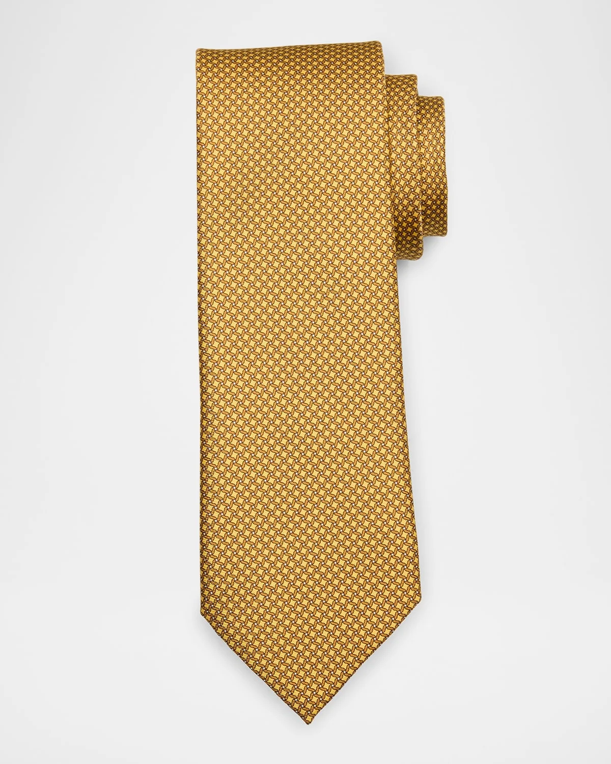 Men's Tonal Lattice-Print Tie - 1
