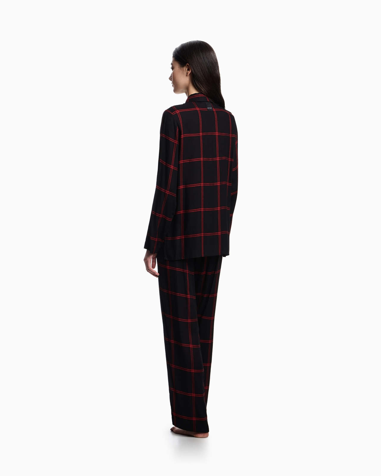 VISCOSE SHIRT AND TROUSERS PYJAMAS WITH A CHECK MOTIF - 3