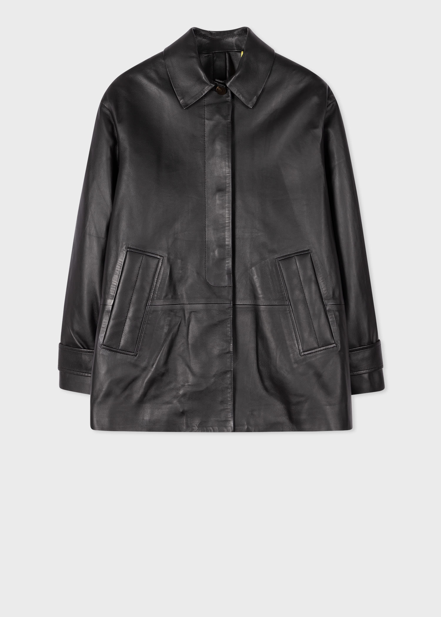 Leather Swing Jacket With Button Back - 1