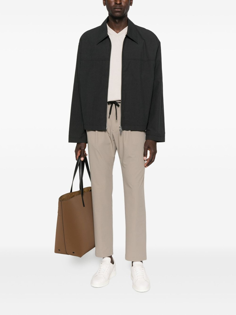 Herno pleated drawstring trousers outlook