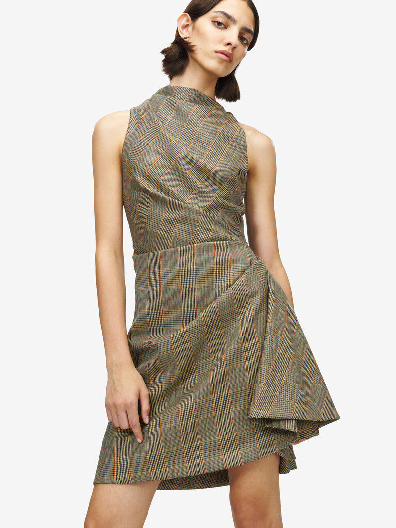 Country Check Asymmetric Mini Dress 5