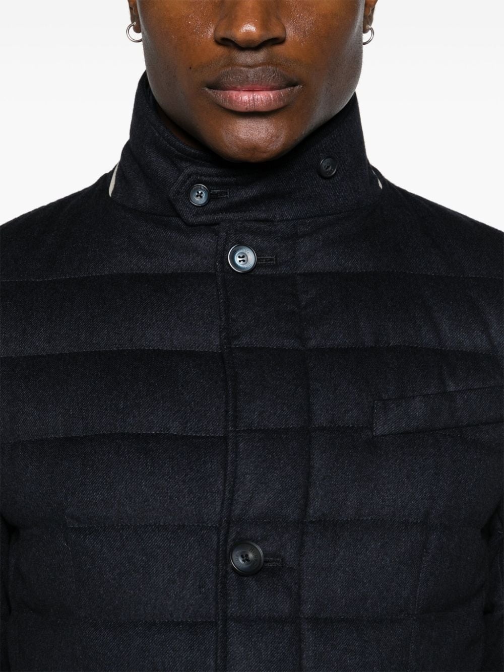 high-neck quilted down jacket - 5