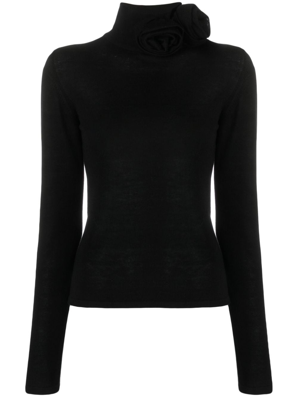 floral-appliquÃ© high-neck jumper - 1