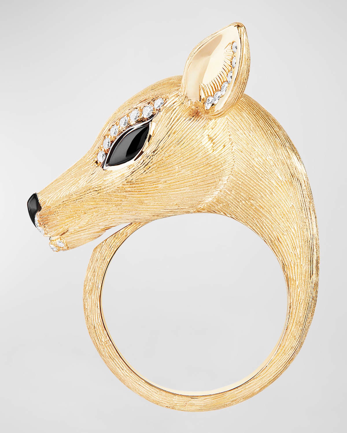 Nora the Doe 18K Yellow Gold Onyx, Sapphire, Diamond Ring - 3