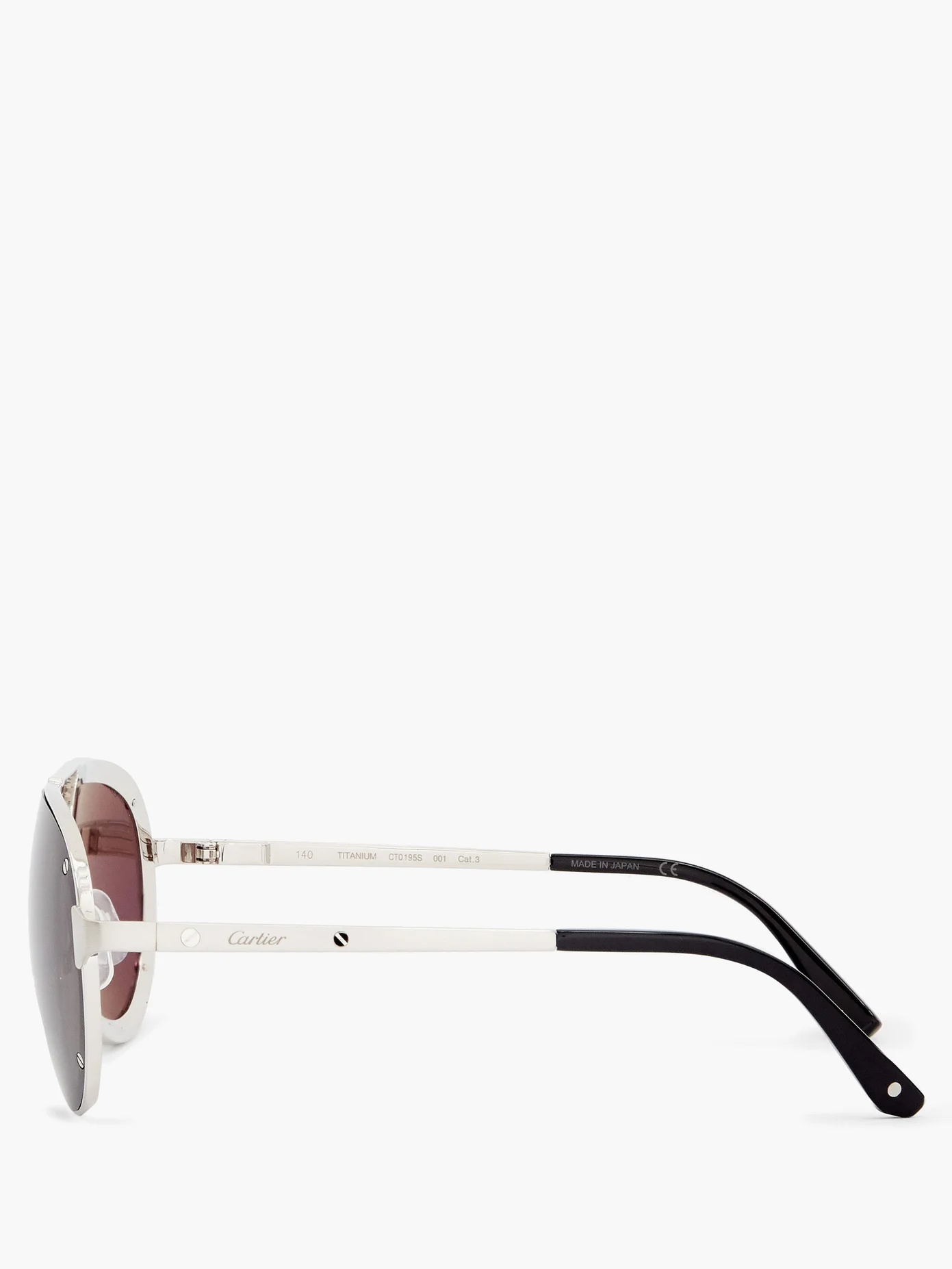 Santos de Cartier aviator brushed-metal sunglasses - 4