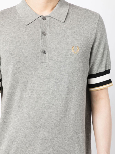 Fred Perry embroidered-logo fine-knit polo shirt outlook