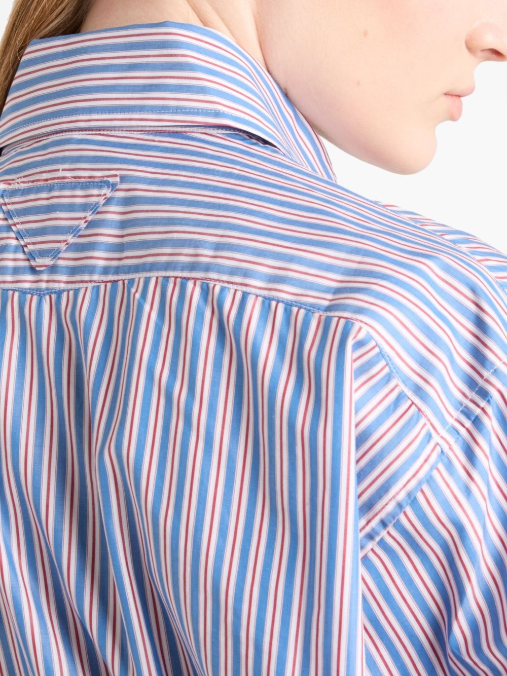 striped poplin shirt - 6