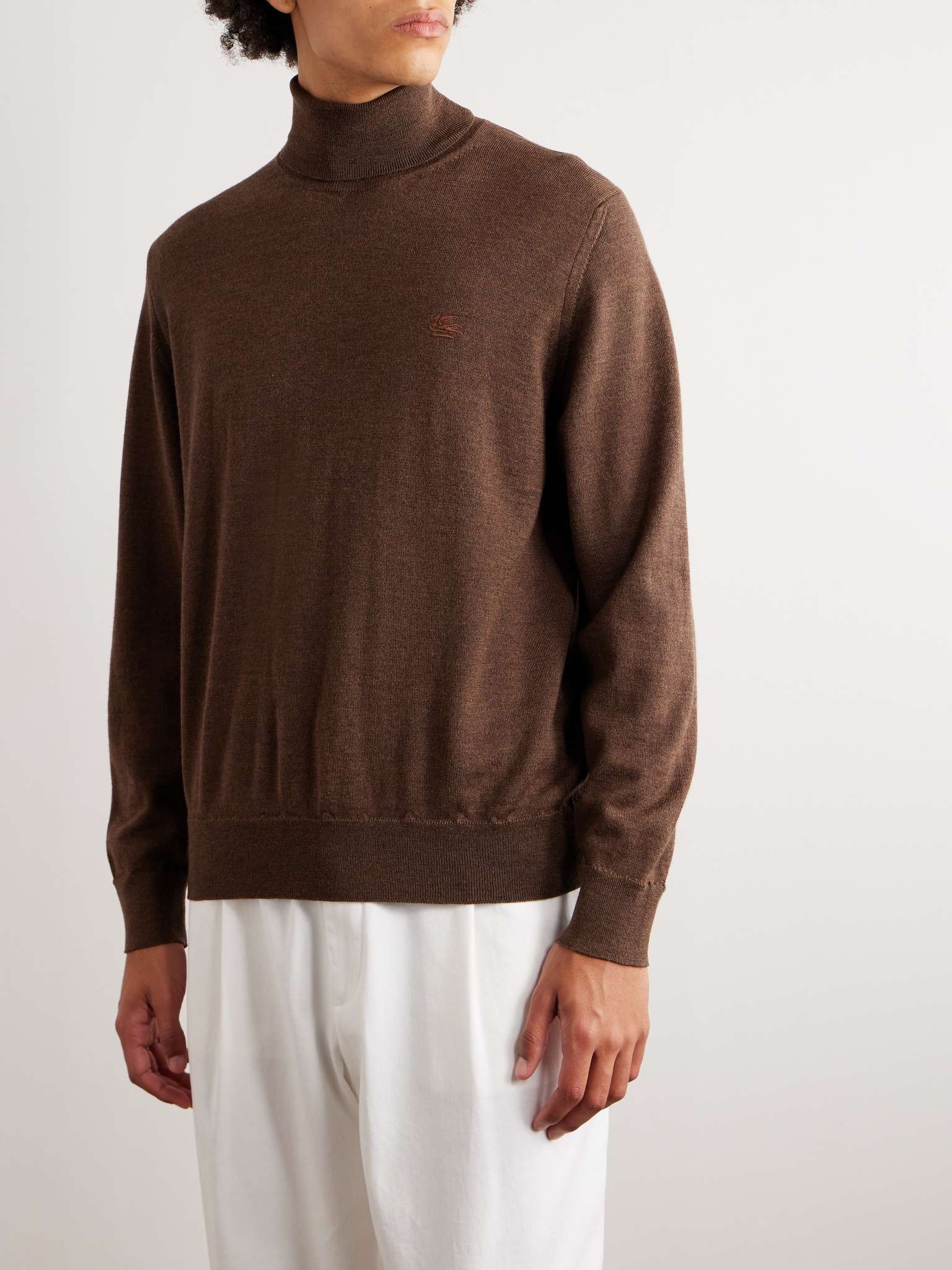 Logo-Embroidered Wool Rollneck Sweater - 3