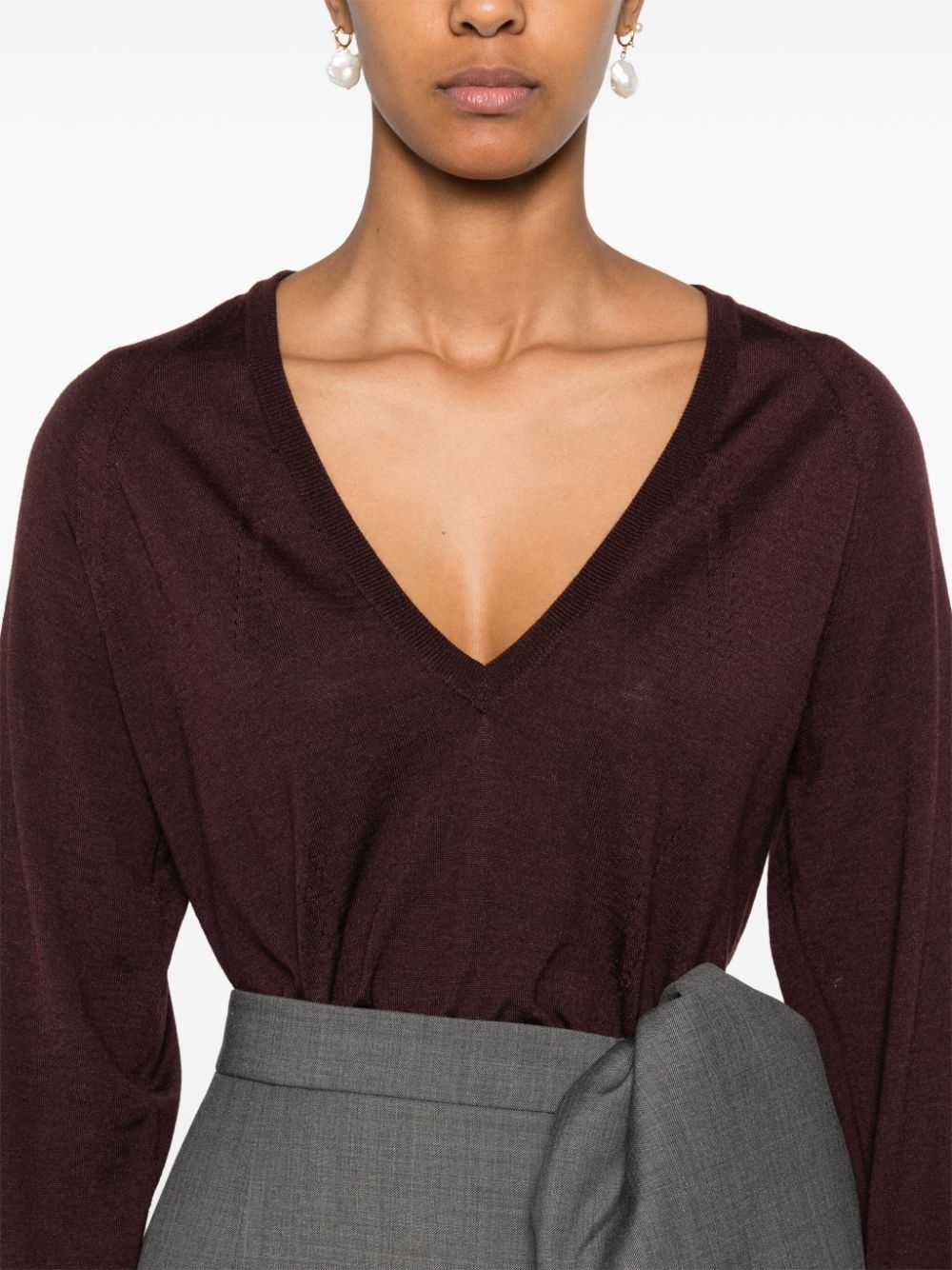 pointelle-trim sweater - 5
