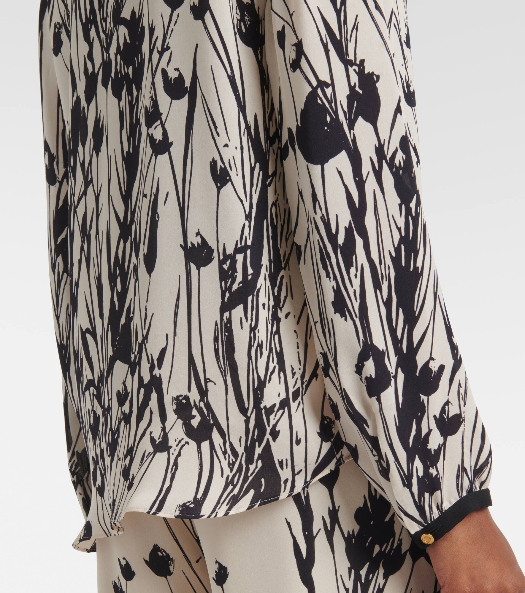 Samantha floral ruffled silk blouse - 5