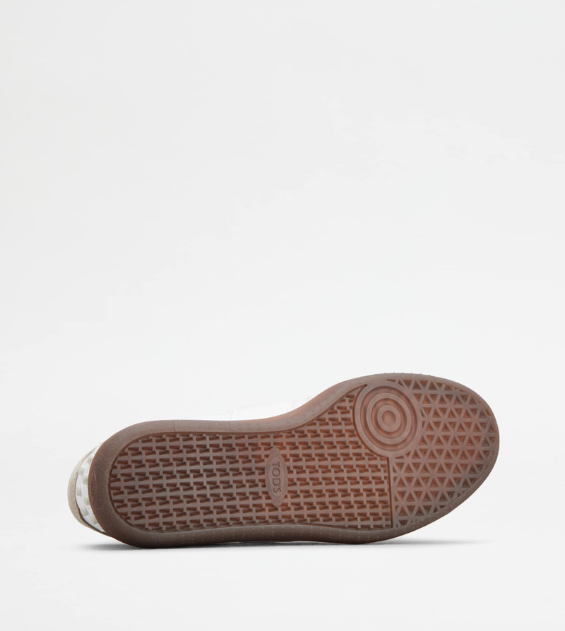TOD'S TABS SNEAKERS IN SMOOTH LEATHER AND SUEDE - BEIGE, WHITE 4