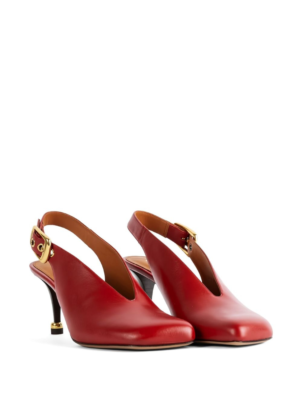 70mm slingback calf-leather heeled pumps - 3