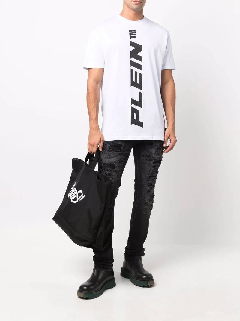 PHILIPP PLEIN vertical logo print T-shirt outlook