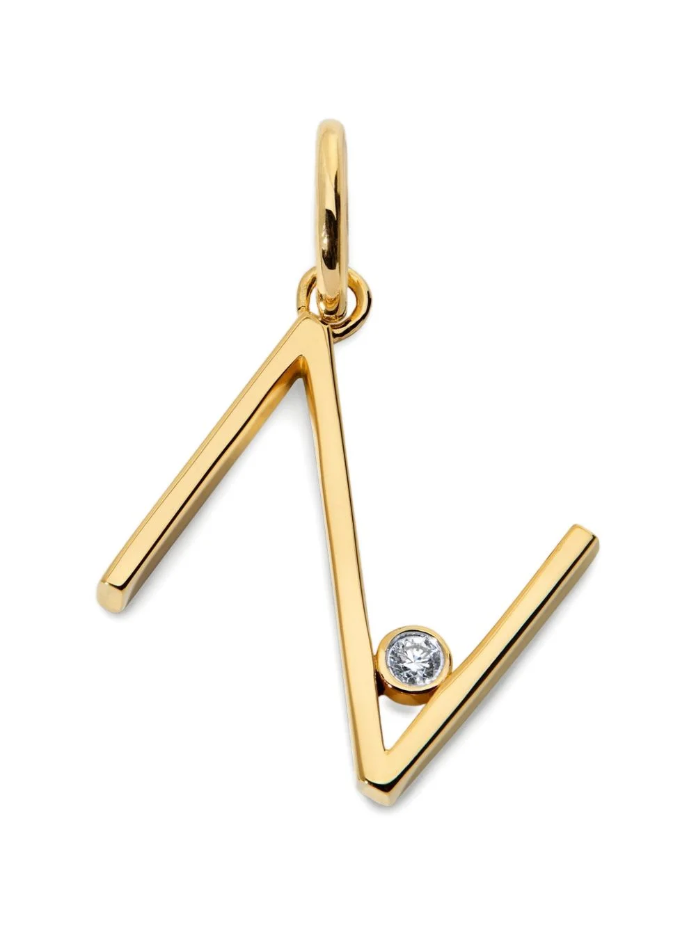 Initial N solitaire-diamond pendant - 1