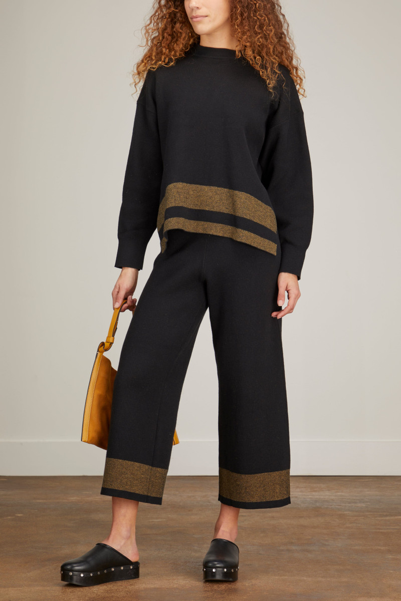 Cashmere Blend Sweatshirt in Black/Dark Sand 2