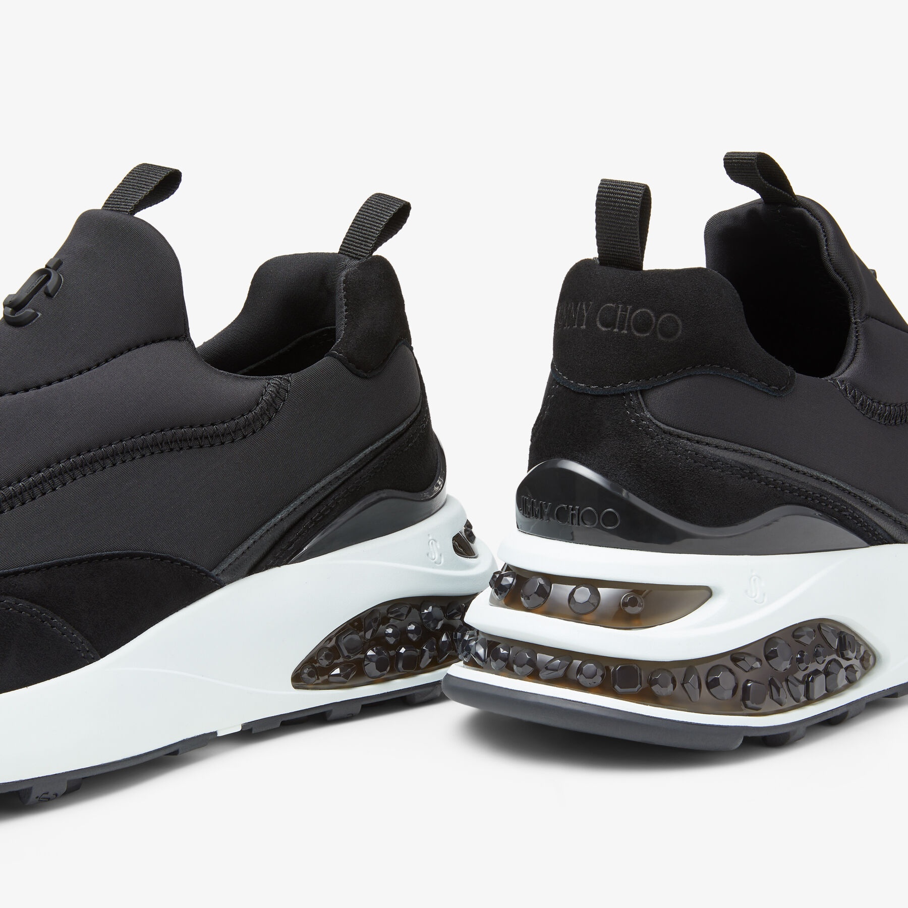 Memphis/F
Black Neoprene and Leather Low Top Trainers - 3