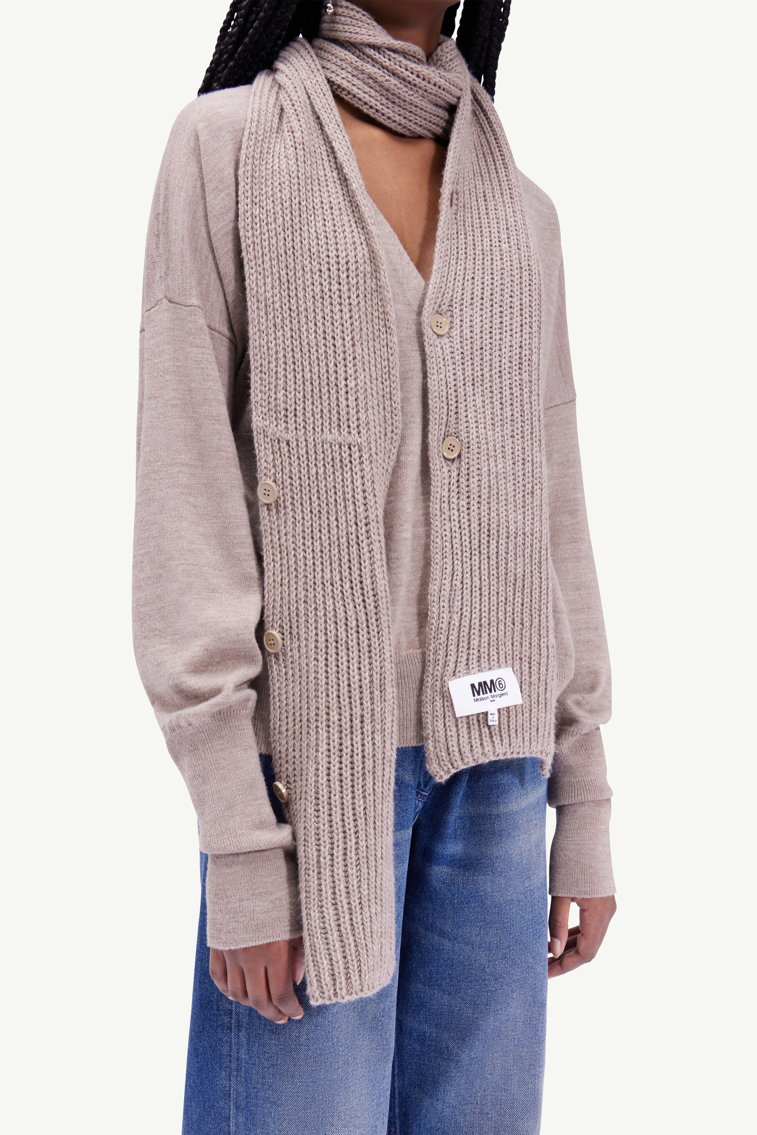 Scarf knit cardigan - 5