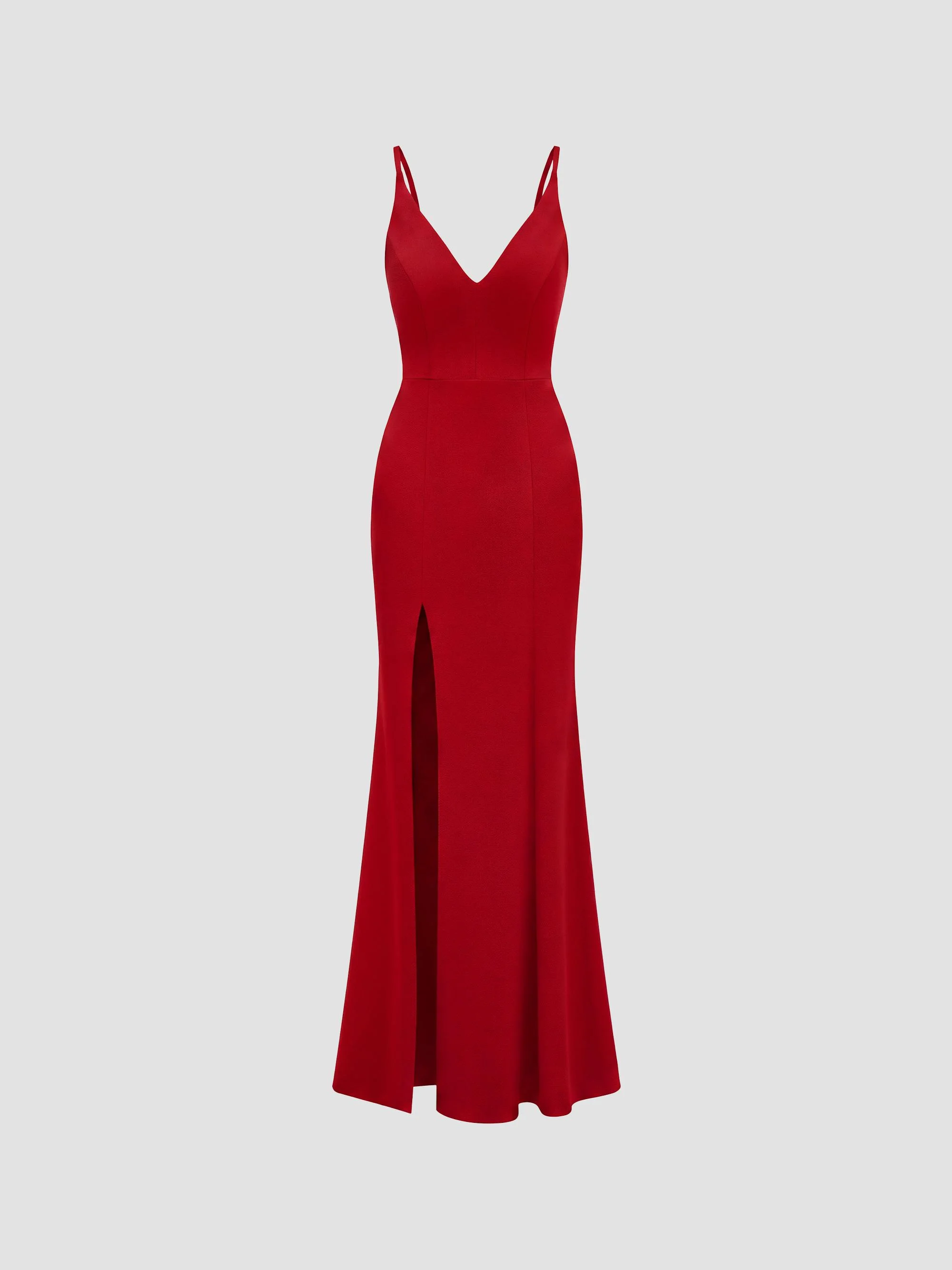Women's Iris Sleeveless Mermaid Gown - Garnet - 1