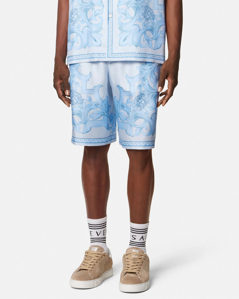 Architectural Baroque Silk Shorts 4