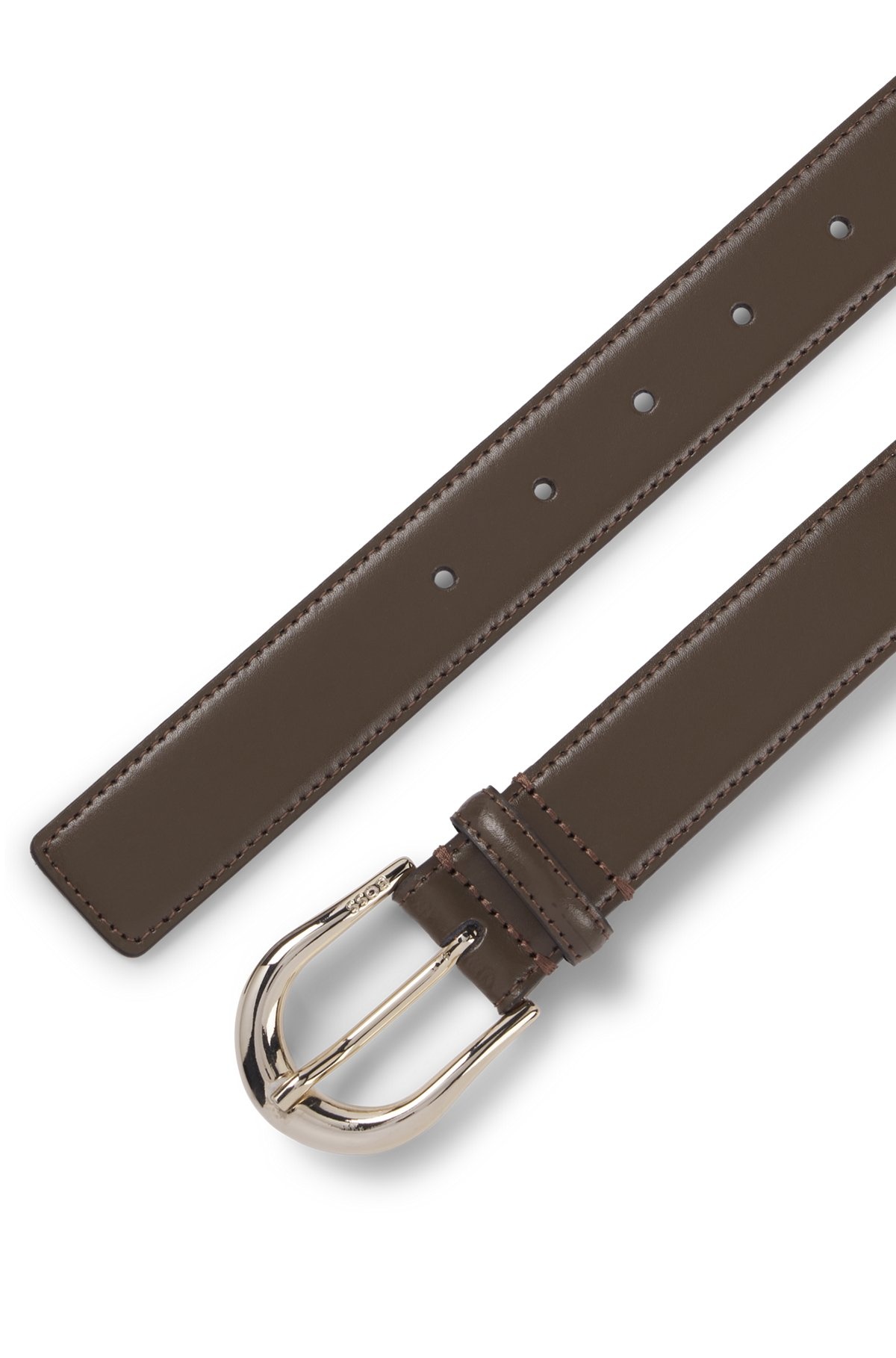 ITALIAN-LEATHER BELT WITH LOGO BUCKLE - 3