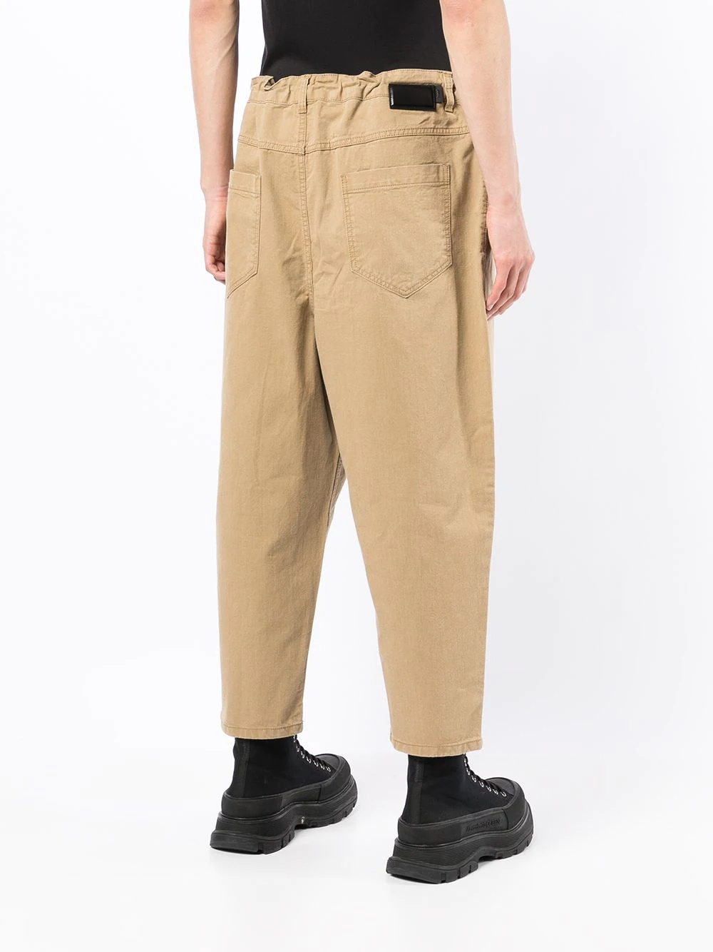 cropped tapered-leg trousers - 4