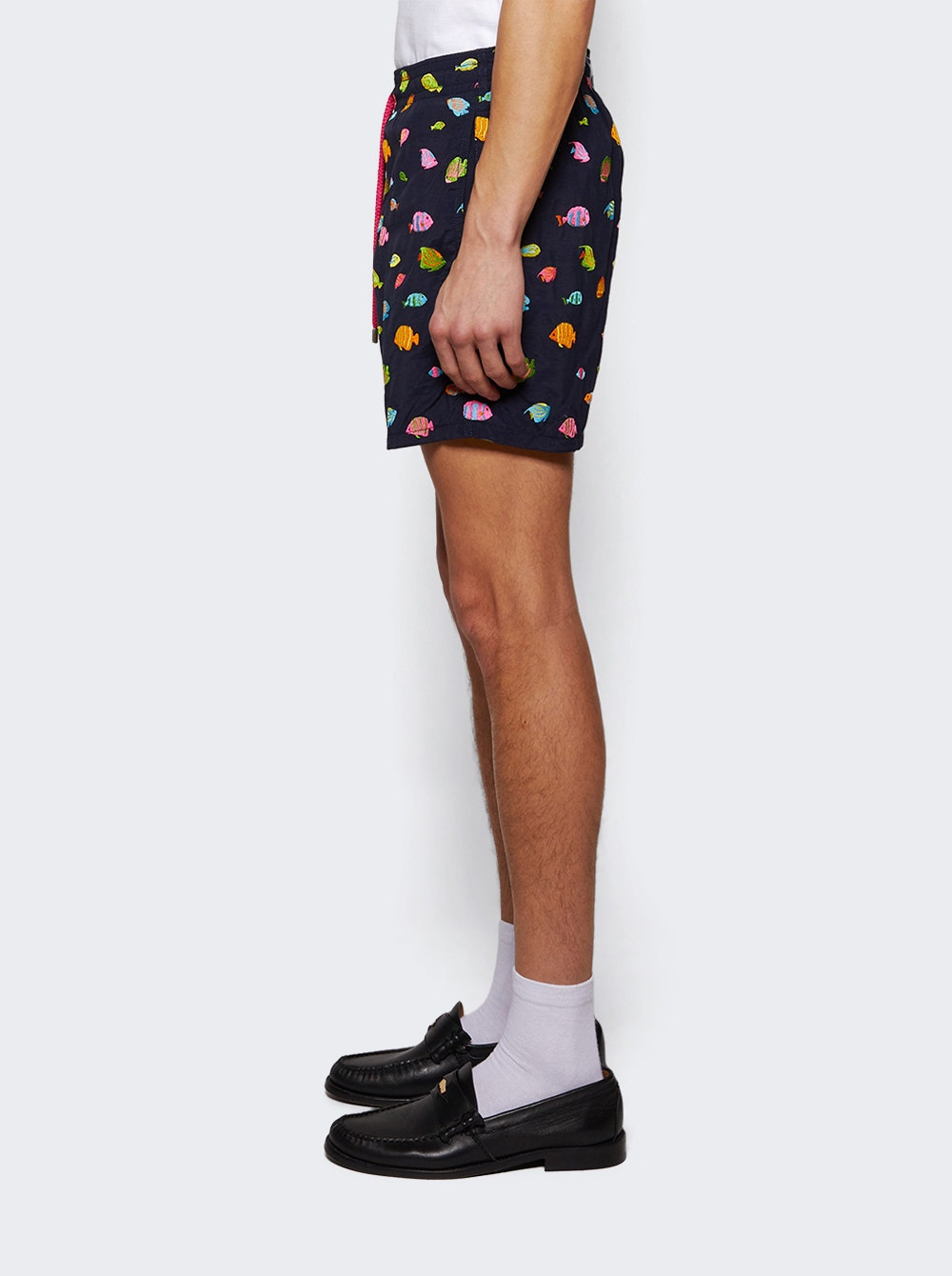 Embroidered Fishy Dance Swimshorts Bleu Marine - 3
