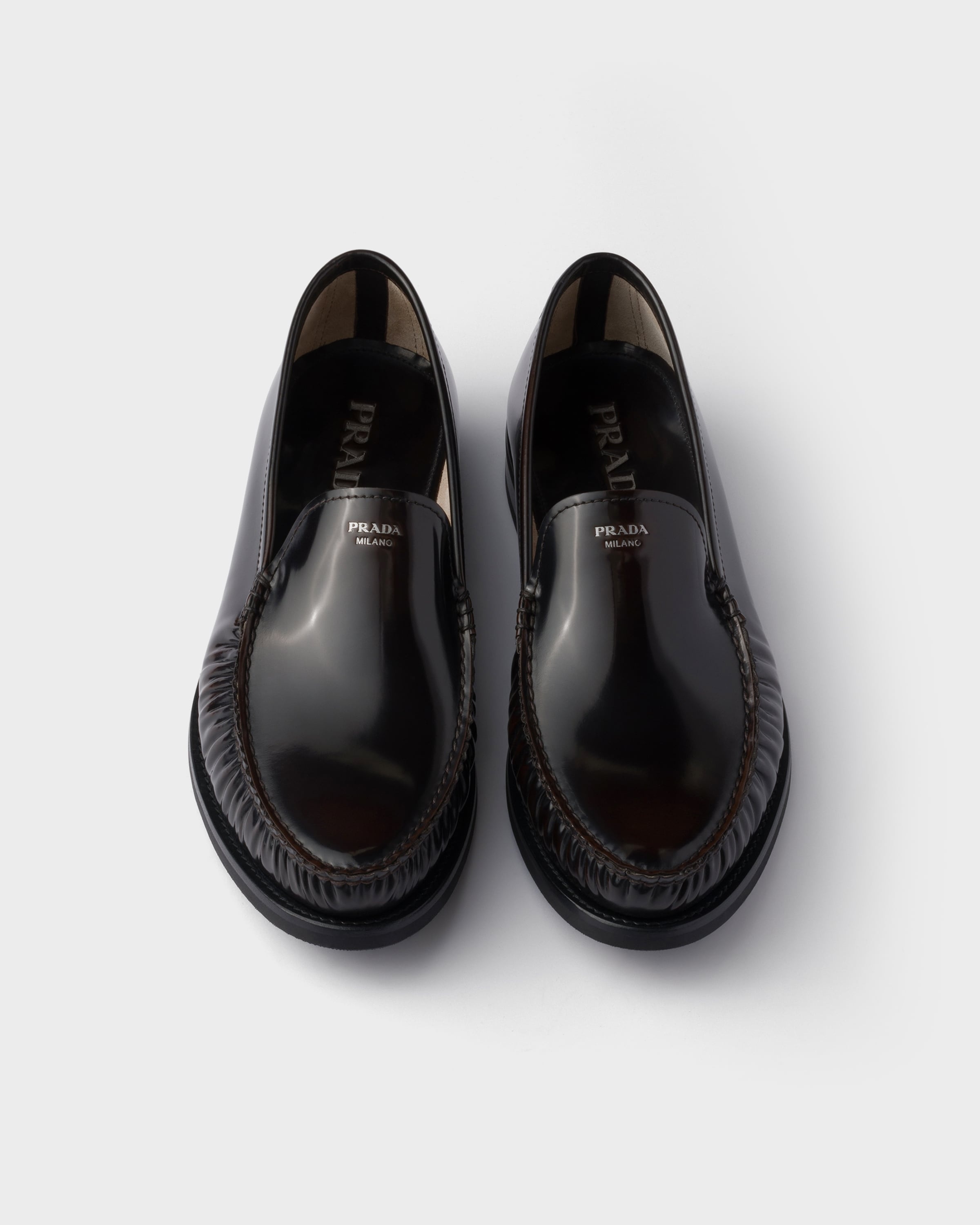 Brushed leather loafers - 4
