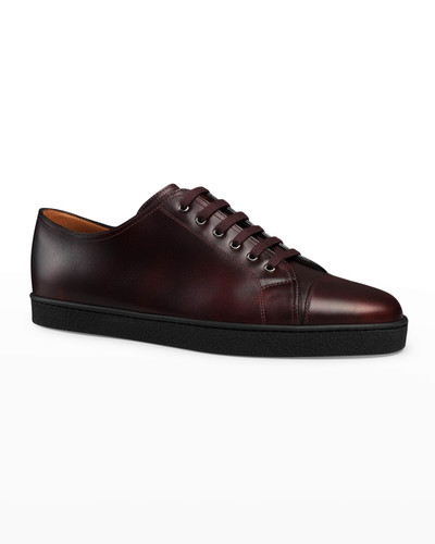 John Lobb Men's Burnished Leather Low-Top Sneakers outlook