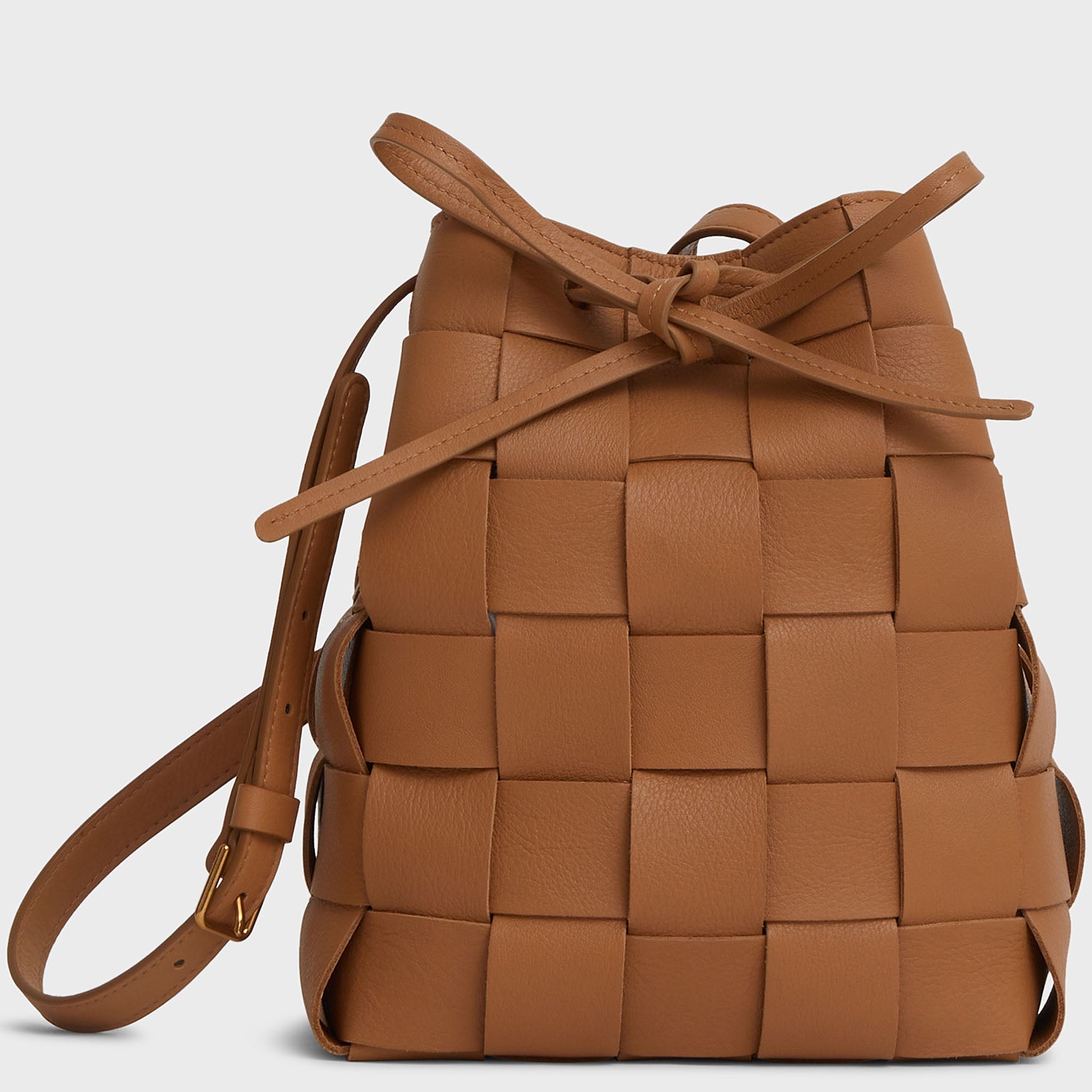 UPCYCLED WOVEN MINI BUCKET BAG - 1