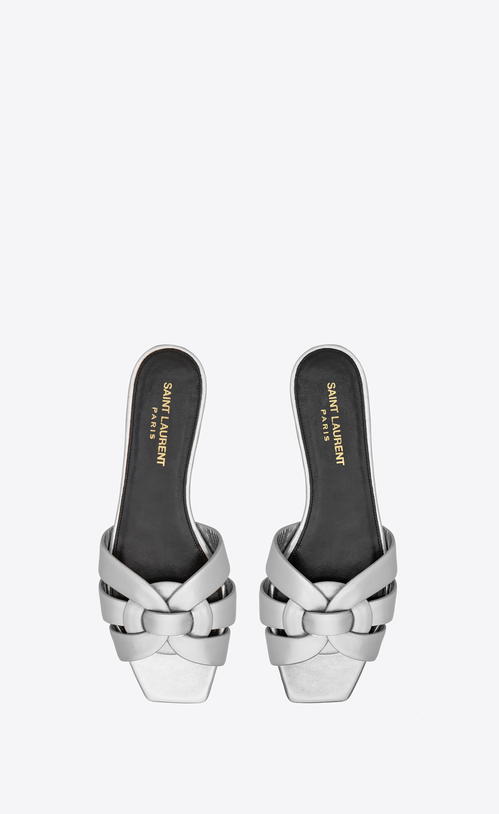 tribute mules in metallic leather - 2