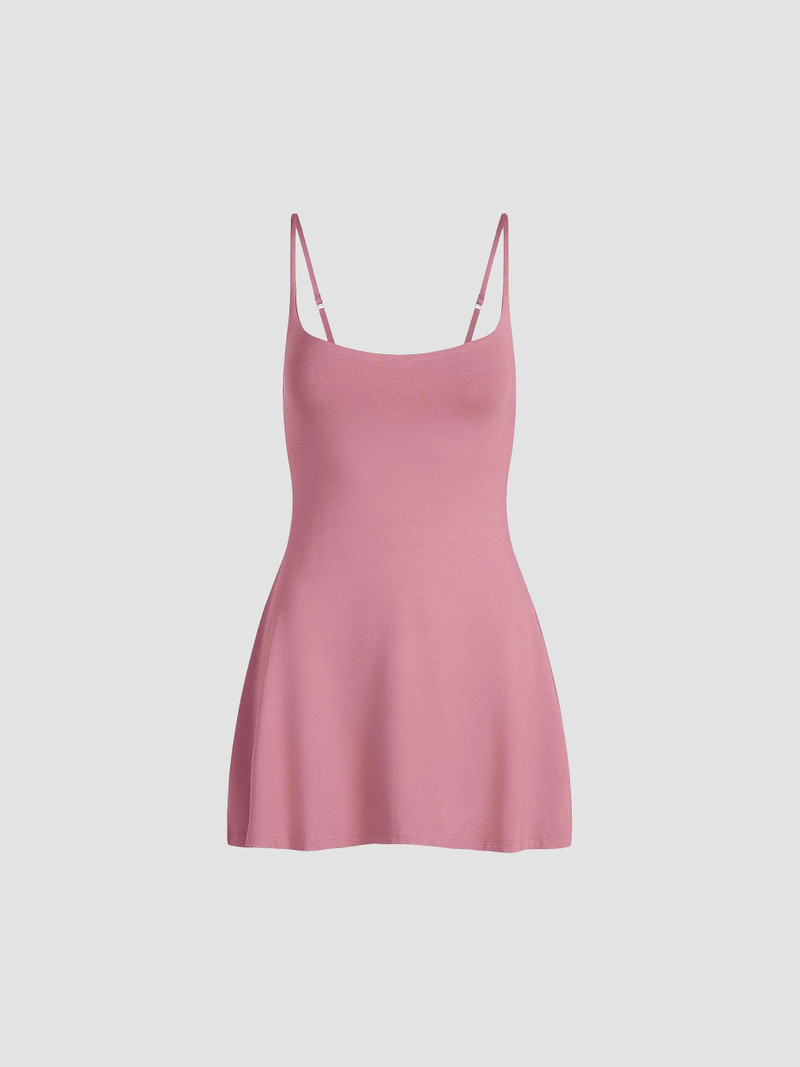 Women's Smooth Layers Scoop Neck Minidress - Redwood 1