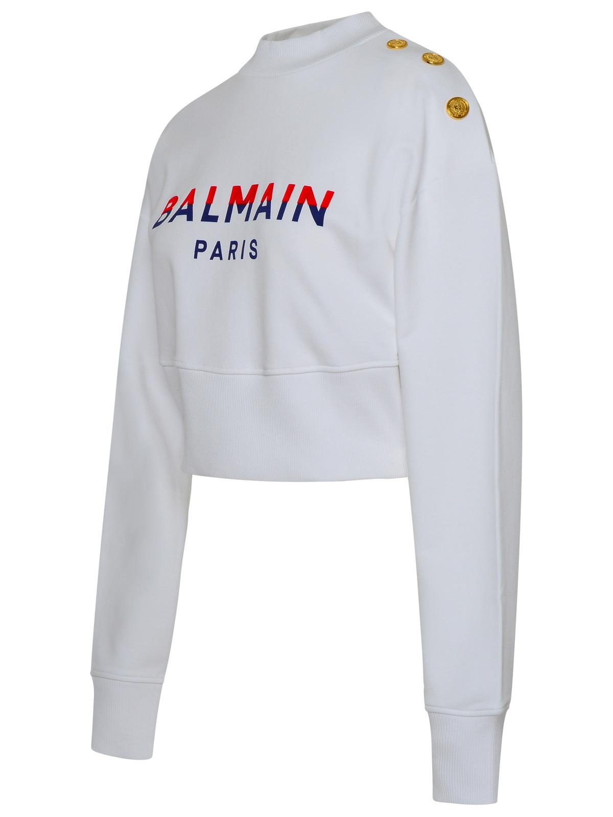 Balmain White Cotton Sweatshirt - 2