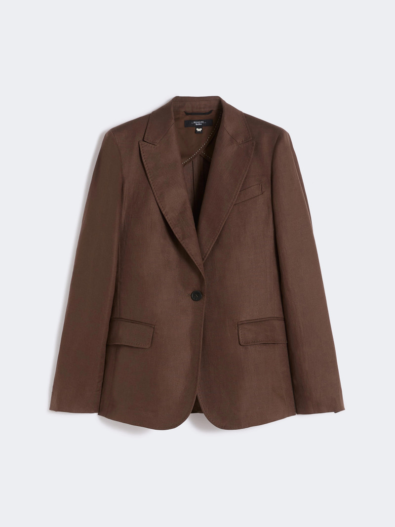 NALUT Linen canvas blazer - CHOCOLATE 1