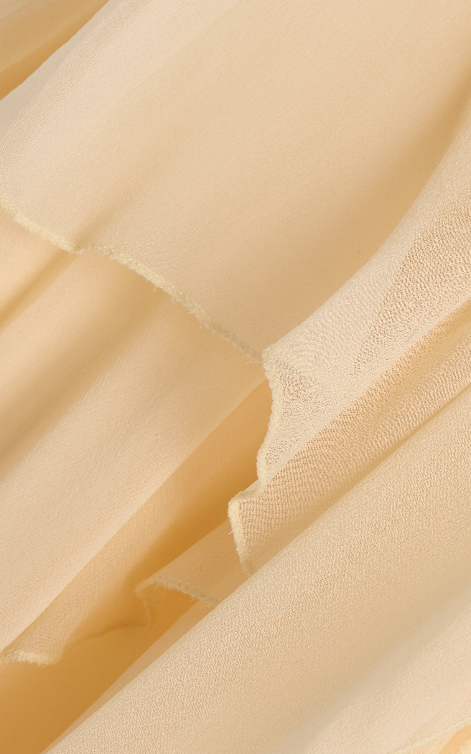 Tie-Detailed Silk-Chiffon Midi Dress off-white - 5