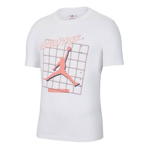 Air Jordan Casual Sports Round Neck Logo Short Sleeve White CT3707-100 - 1