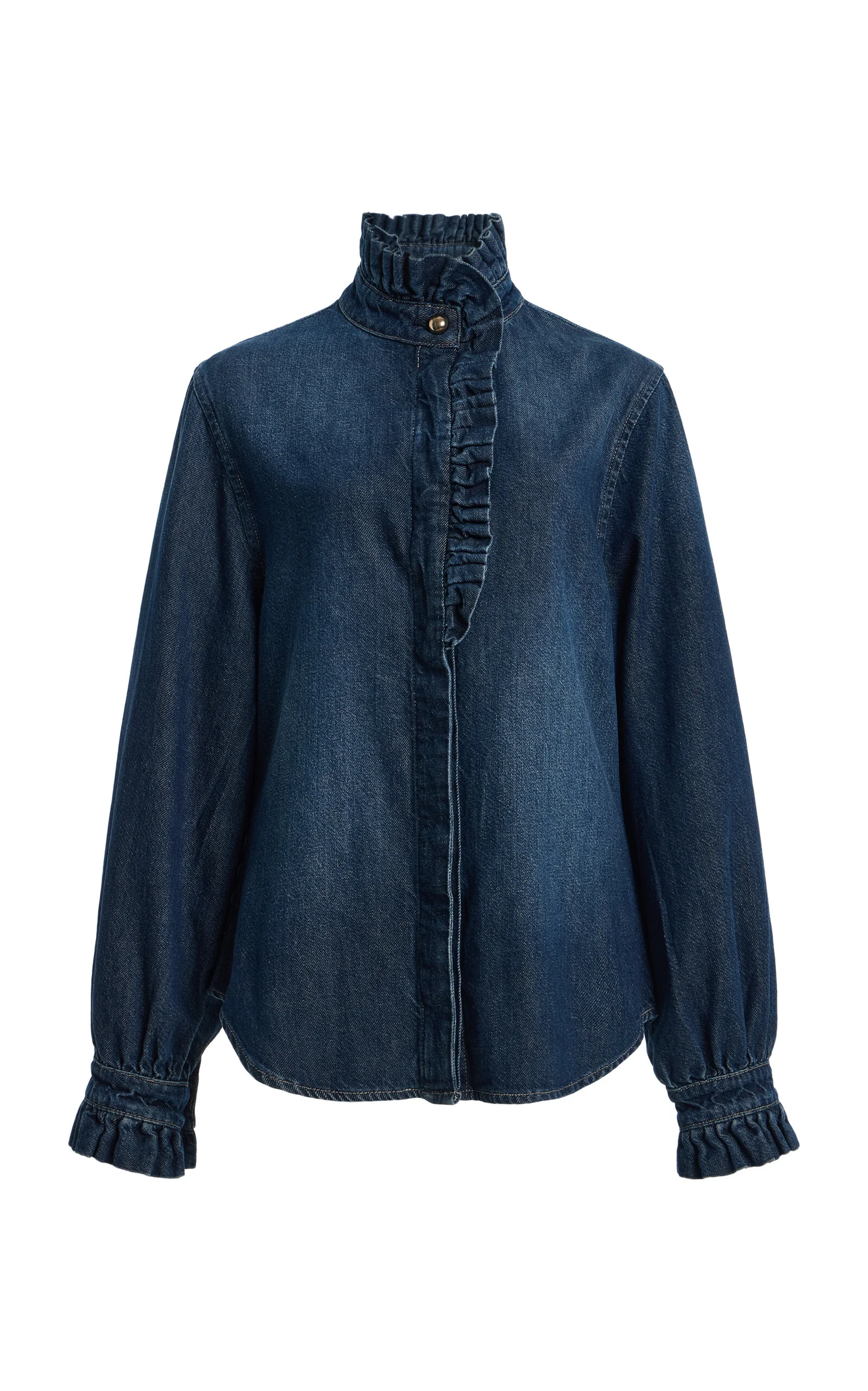 DL Aura Ruffle Denim Shirt - 1