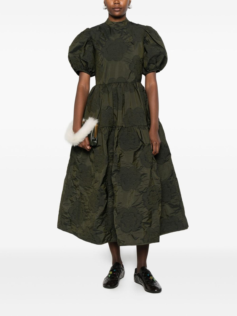 CECILIE BAHNSEN Kelly puff-sleeve tiered midi dress outlook